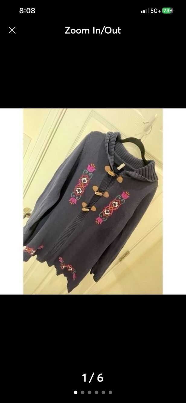 Hanna Anderson girls size XL navy cardigan heavy